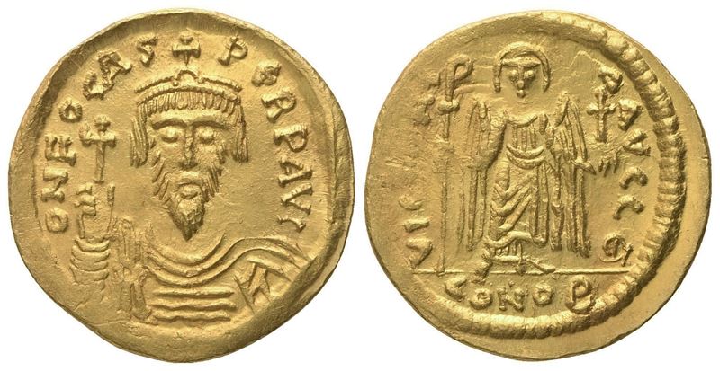 Phocas (602–610), Solidus in oro, Constantinopolis, 607–610