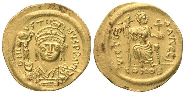 Justin II (565-578), Solidus, Constantinopolis; AV (4,39 g; 19,7 mm; 6 h)