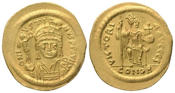 Justin II (565-578), Solidus, Constantinopolis; AV (4,41 g; 20,1 mm; 6 h)