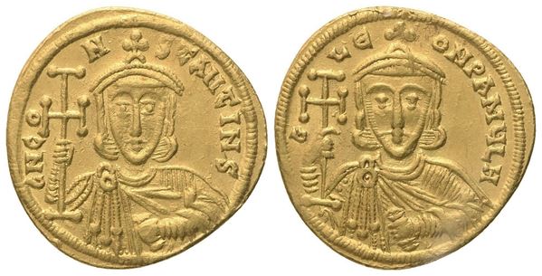 Constantine V Copronymus (741-775), with Leo IV, Solidus, Constantinopolis, 741-751; AV (4,45 g; 20,2 mm; 6 h)