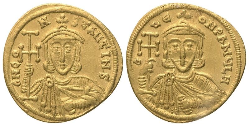 Costantino V Copronimo, Solidus con Leone IV, Constantinopolis (741–751), AV