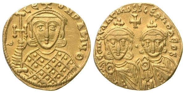 Constantine V Copronymus (741-775), with Leo IV, Solidus, Constantinopolis, c. 751-757; AV (4,41 g; 18,5 mm; 6 h)