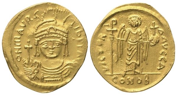 Maurice Tiberius (582-602), Solidus, Constantinopolis; AV (4,34 g; 21,5 mm; 5 h)