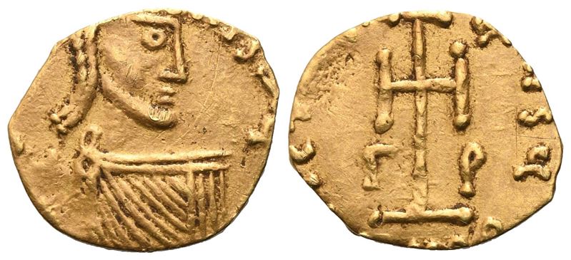 Giustiniano II (attrib.), Tremisse, Siracusa, AV