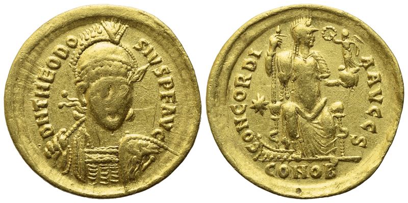 Theodosius II (408-450), Solidus, Constantinople; Av (4,30 G; 20 MM; 6 H)