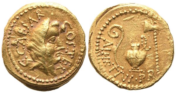 C. Iulius Caesar, Aureus, 46 BC; AV (7,94 g; 19,5 mm; 8 h)