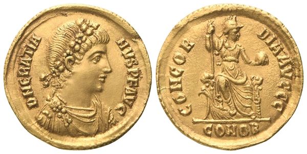 Gratian (367-383), Solidus, Constantinopolis, 382-383; AV (4,43 g; 20,4 mm; 12 h)