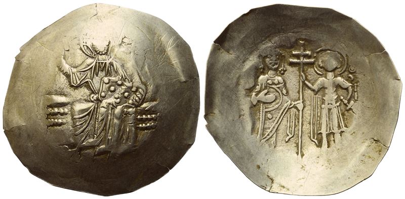 John II Comnenus (1118-1143); Aspron Trachy, Constantinople; El (1,85 G; 27,5 MM; 6 H).