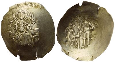 Manuel i Comnenus (1143-1180); Aspron Trachy; Thessalonica Mint. El (1,81 G; 27 MM; 6 H).