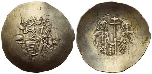 Manuel I Comnenus (1143-1180); Aspron Trachy; Constantinople mint.  EL (1,96 g; 26 mm; 6 h).