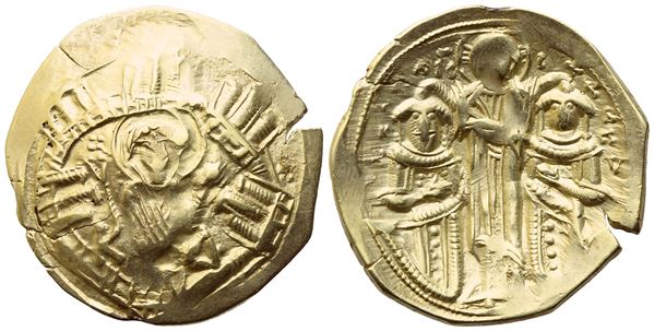 Andronicus II with Michael IX (1295-1320); Hyperpyron nomisma; Constantinople mint; AV/EL (3,94 g; 23,4 mm; 6 h) 