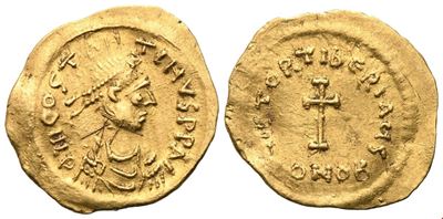 Tiberius II Constantine, Tremissis di Costantinopoli (578–582) in oro