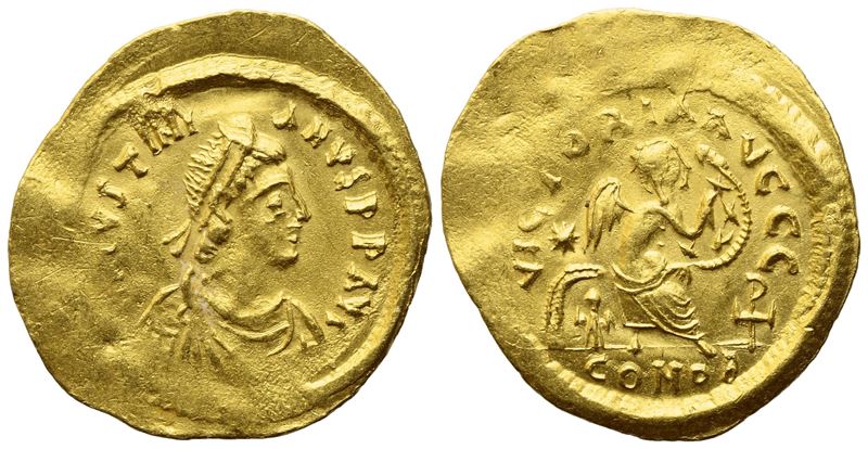 Justinian i (527-565), Semis, Constantinople; Av (2,23 G; 20 MM; 6 H)
