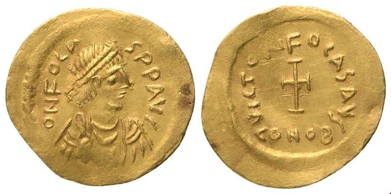 FOCA (602–610), Tremissis di Costantinopoli (AV)