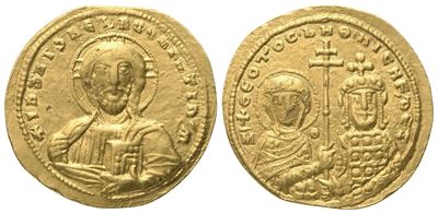 Nicephoros II Phocas (963–969), con Basilio II e Costantino VIII, Histamenon nomisma, zecca di Co...