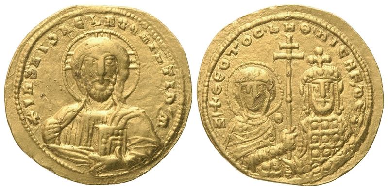 Nicephoros II Phocas (963–969), con Basilio II e Costantino VIII, Histamenon nomisma, zecca di Co...