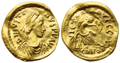 Justin i (518-527), Semis, Constantinople; Av (1,73 G; 16,5 MM; 7 H)