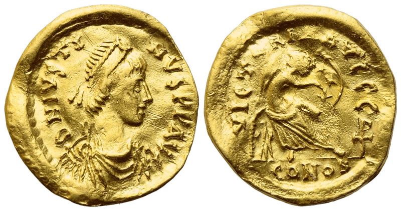Justin i (518-527), Semis, Constantinople; Av (1,73 G; 16,5 MM; 7 H)