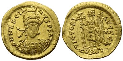 Marcianus (450-457), Solidus; Constantinople; Av (4,36 G; 19,7 MM; 5 H)