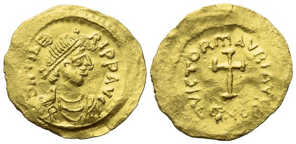 Maurice (582-602), Tremissis; Constantinople mint; AV (1,50 g; 16,7 mm; 7 h)