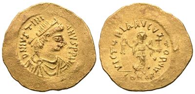 Giustiniano I (527-565), Tremissis di Costantinopoli