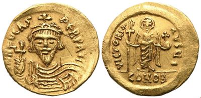 Phocas (602-610), Solidus in oro, Costantinopoli
