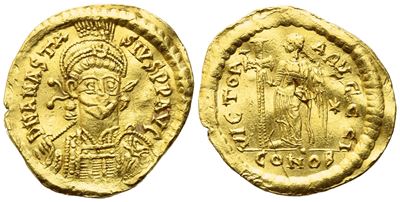 Anastasius i (491-518), Solidus, Constantinople; Av (4,47 G; 21 MM; 7 H)