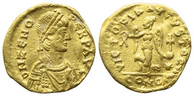 Zeno (476-491), Tremissis, Constantinople; Av (1,34 G; 12,7 MM; 6 H)