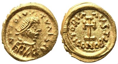 Pseudo-imperial coinage, Tremissis «In the name of Emperor Constans II» (641–668) da zecca incert...