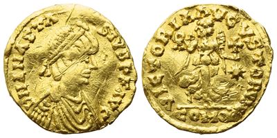 Theodoric (493-526) in The Name Of Anastasius i (491-518), Tremissis, Rome Or Ravenna Mint; Av (1...