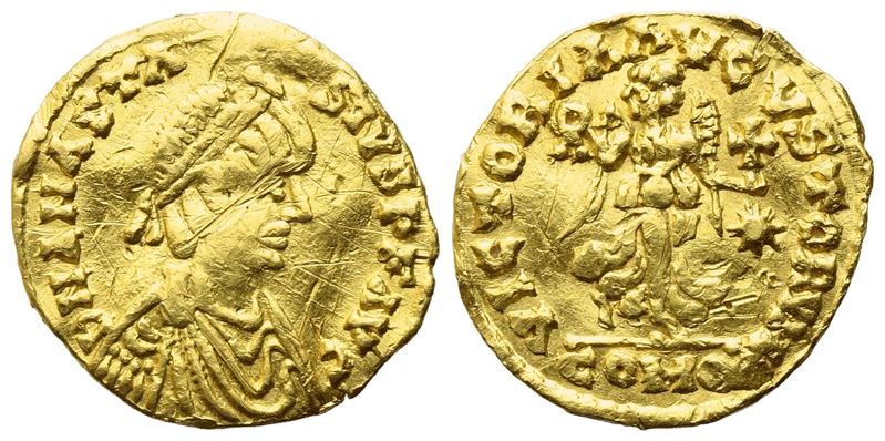 Theodoric (493-526) in The Name Of Anastasius i (491-518), Tremissis, Rome Or Ravenna Mint; Av (1...