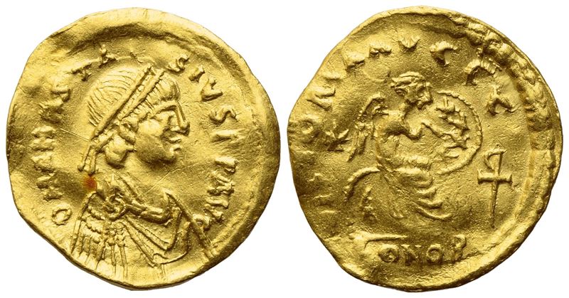 Anastasius (491-518), Semis; Constantinople Mint; Av (2,16 G; 17,4 MM; 6 H)