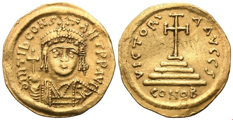 Tiberius II Constantine, Solidus (578–582), Costantinopoli, moneta in oro
