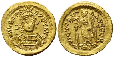 Leo i (462-466), Solidus, Constantinople; Av (4,47 G; 20 MM; 6 H)