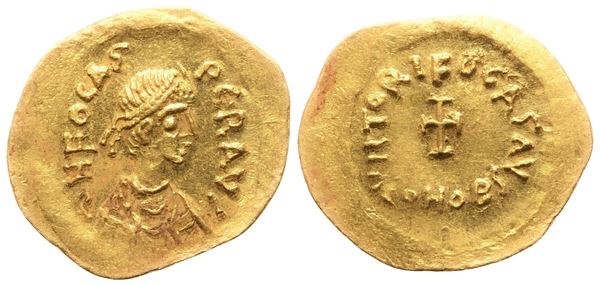 Phocas (602-610), Tremissis, Constantinopolis; AV (1,52 g; 17 mm; 6 h)