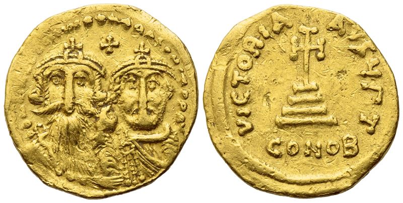 Heraclius (610-641) With Heraclius Constantine, Solidus, Constantinople; Av (4,21 G; 19,4 MM; 6 H...