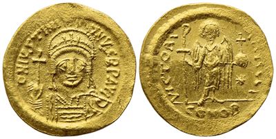 Justinian i (527-565), Solidus, Constantinople; Av (4,39 G; 19,7 MM; 6 H)