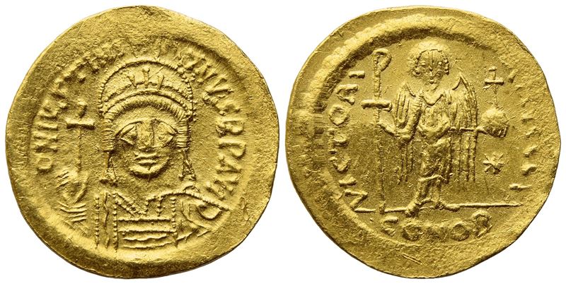 Justinian i (527-565), Solidus, Constantinople; Av (4,39 G; 19,7 MM; 6 H)