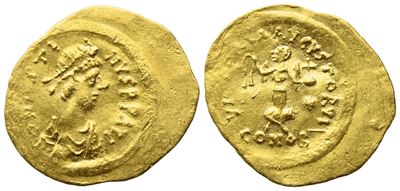Justin II (565-578), Tremissis, Constantinople; Av (1,46 G; 17 MM; 6 H)