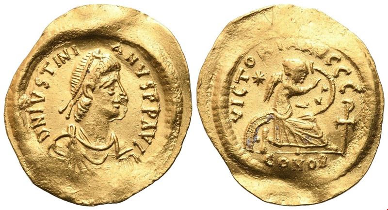 Giustiniano I (527-565), Semissis, Costantinopoli, oro