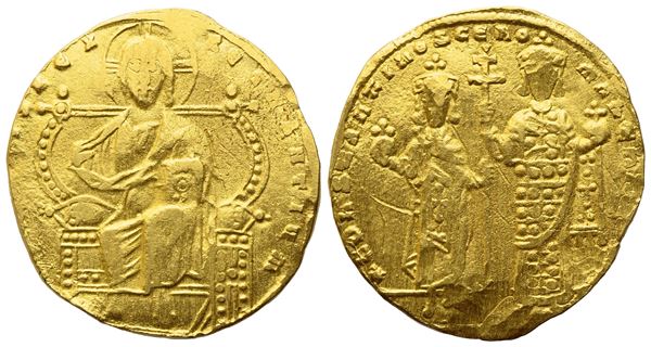 Constantine VII Porphyrogenitus (AD 913-959), with Romanus I Lecapenus (AD 920-944) or Romanus II (after AD 945); Solidus; Constantinople mint. AV (4,60 g; 20,2 mm; 6 h).  