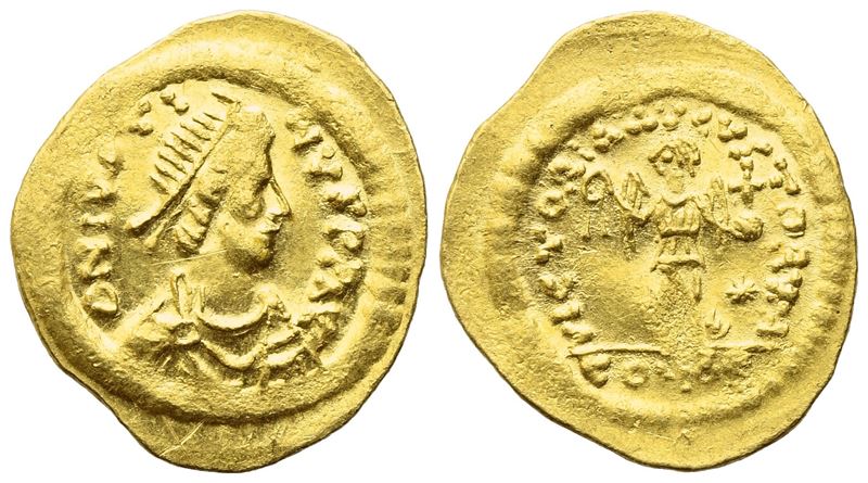 Justin II (565-578), Tremissis, Constantinople; Av (1,49 G; 16,2 MM; 6 H)