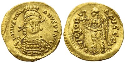 Ostrogoths, Athalaric (526-534), Solidus in The Name Of Justinian I, Rome; Av (4,41 G; 19,8 MM; 6...