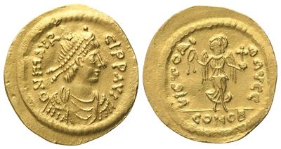 Maurice Tiberius, Semissis di Constantinopolis, AV (582-602)