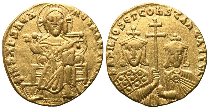 Basilio I e Costantino, Solidus in oro, Costantinopoli (AV)