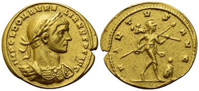 Aurelian (270-275), Aureus, Mediolanum, Mid 271-272; Av (4,20 G; 20 MM; 12 H)