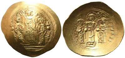 Romanos IV Diogenes e famiglia, Histamenon in oro (AV), Costantinopoli, 1068-1071