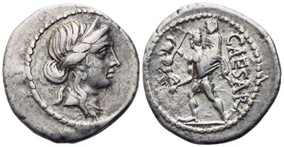 Julius Caesar, Denarius, Military Mint Moving With Caesar in North Africa, 48-47; Ar (3,85 G; 18,...