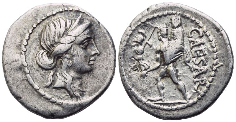 Julius Caesar, Denarius, Military Mint Moving With Caesar in North Africa, 48-47; Ar (3,85 G; 18,...