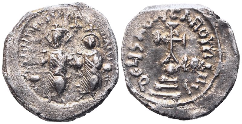Heraclius (610-641), With Heraclius Constantine, Hexagram, Constantinople; Ar (6,44 G; 23 MM; 12 ...